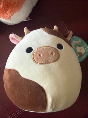 Squishmallows Cow Ronnie 8” Plush - Cream & Brown